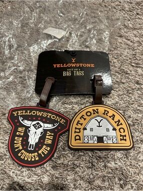 Yellowstone Dutton Ranch Set of 2 Bag Tags – Black, Red, Tan